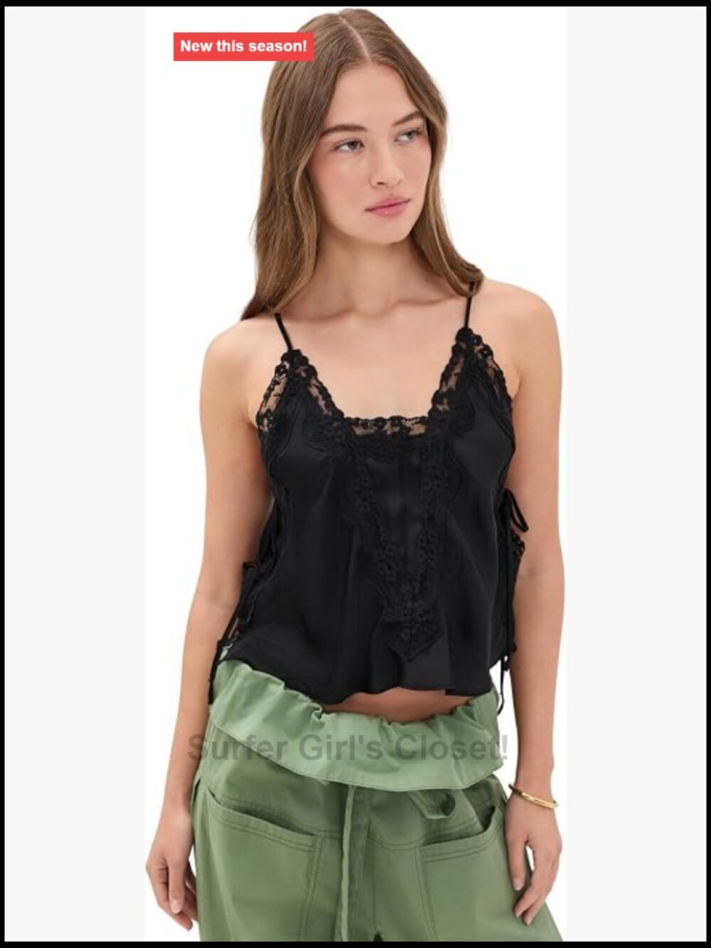 Free People Someone Like You Cami Sleeveless V-Neck Polyester